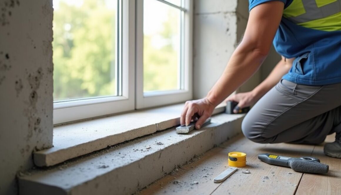 Fensterbank innen montieren auf Betongrund